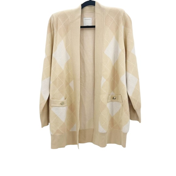 Sandro Paris Glenda Argyle Wool/Cashmere Blend Cardigan Size 2 / US 6 NWT - Picture 7 of 14